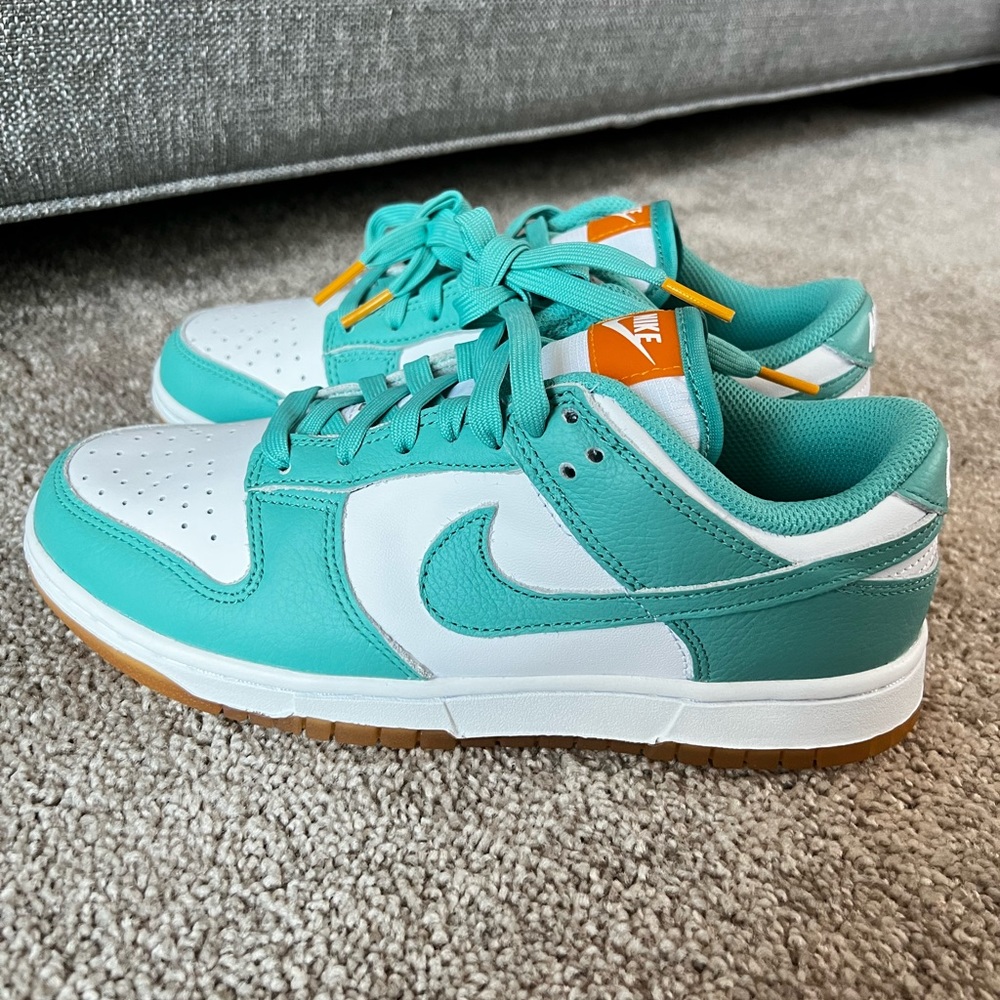 Nike Women's Teal and White dunk low